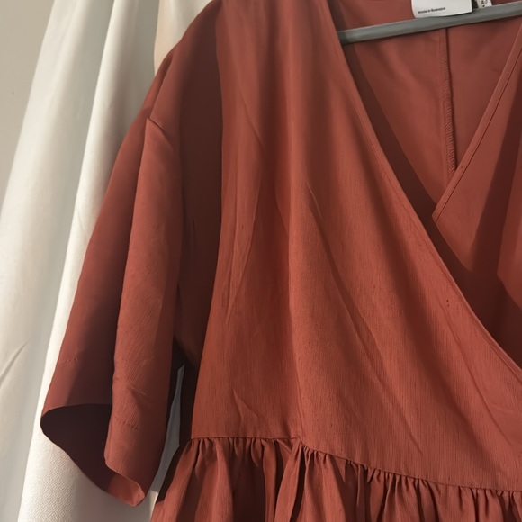 SOLD :: ASOS Terracotta Linen Wrap Dress - Picture 7 of 11